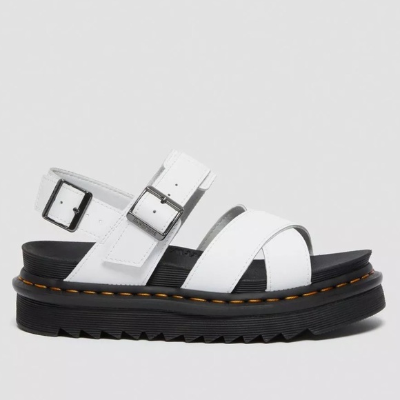 Dr Martens VOSS II WOMEN'S LEATHER STRAP SANDALS Doc Martens White Chunky - Picture 6 of 10